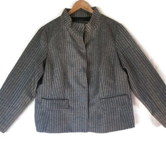 Coldwater Creek Classic Grey & Silver Metallic Jacket Womens SIze 18 - Picture 1 of 5